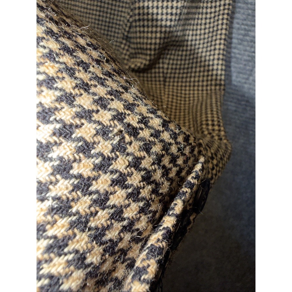 Vtg Harv'e Bernard Sport Coat Tweed Blazer Mens 48R Houndstooth Wool Brown Black - Picture 5 of 16